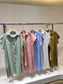WANWAN Long Bottons Down Dress With Belt